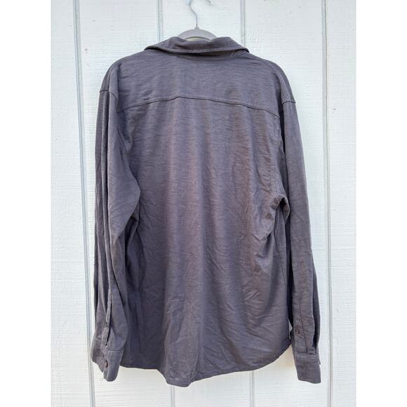 Laguna Super Slub Cotton Button Down Shirt, Cotton Poly Blend, Gray, Sz XL - Picture 2 of 6